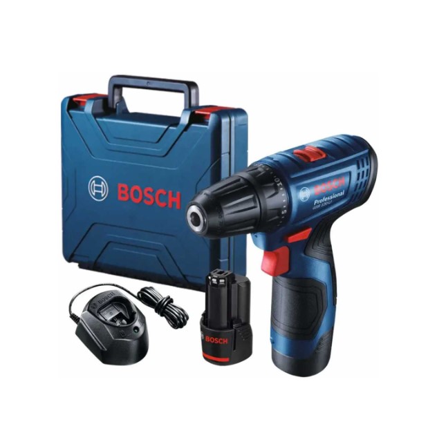 Bosch GSR 120 Li Professional Cordless Drill Driver Set – Compact Power Drill for Wood, Metal, and Screwdriving Tasks, Ideal for Installation and Maintenance Applications